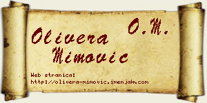 Olivera Mimović vizit kartica